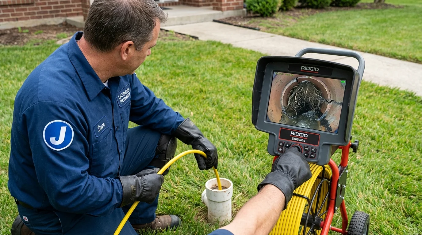 Sewer camera inspection being performed by Johns Plumbing LLC in Plains
